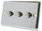 AET CPC3GDIMLED Polished Chrome Classical 250W-10 Amp Triple 3 Gang 2 Way 250W LED Light Dimmer Switch, 240 V