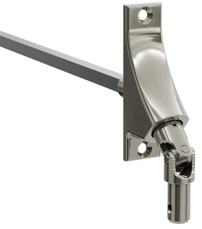 DIWARO.® | Rolladen Gelenklager G096, 90 Grad Umlenkung, Grundplatte 22 x 85 mm mit 2 Befestigungslöcher, Kurbelzapfen Anschluss 11,9 mm, Antrieb zum Rolladengetriebe 8 mm Vierkant.