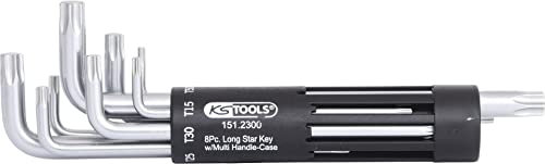 KS Tools - 151.2300 - Jeu de 8 clés mâles Torx longues - T10 à T50 - Acier trempé