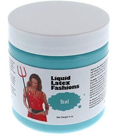 Teal 4 Oz - Liquid Latex Body Paint, Ammonia Free No Odor, Easy On and Off, Cosplay Makeup, Creates Professional Monster, Zombie Arts