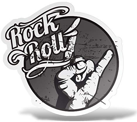 erreinge Aufkleber Rock You Shaped Adhesive PVC für Abziehbild Tapete Auto Moto Helm Camper Laptop - 10 cm
