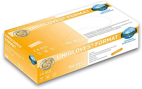 1000 Nitrilhandschuhe Unigloves Format - Gr. XS - unsteril - puderfrei - weiß - latexfrei - Chemikalienschutz EN 374