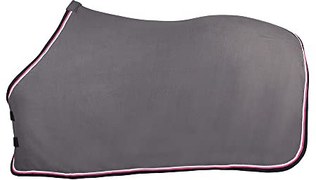 PFIFF 101496 Pferde Polarfleece Decke Pauline, Fleecedecke Pferdedecke, Grau 125