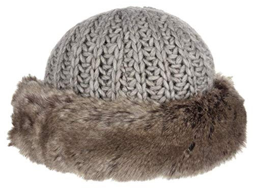 Gebeana Taria Strickmütze Damen - Made in Germany Fellmütze Umschlagmütze Damenmütze mit Futter, Futter Herbst-Winter Winter - One Size braun