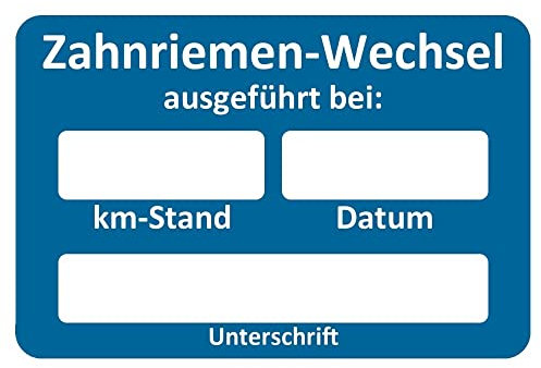 AUPROTEC Kundendienst Aufkleber Werkstatt Serviceaufkleber Auswahl: 10 Stück, Zahnriemenwechsel bei
