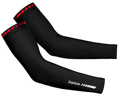 GripGrab AquaRepel Wasserabweisende Winter Fahrrad Armlinge Rutschfeste Thermo Radsport Armwärmer Rennrad MTB Gravel, Schwarz