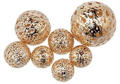 Metall Kugel Orient Gemischt (18 Stück), Champagner