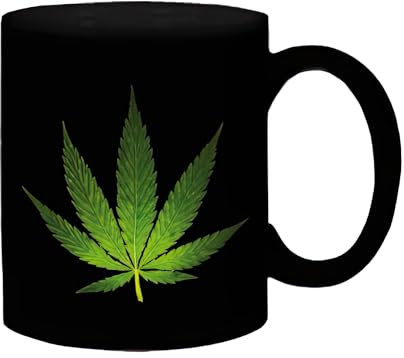 1art1 Cannabis Hanf Blatt Foto-Tasse Kaffeetasse 9x8 cm