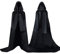 Proumhang Schwarzer Umhang mit Kapuze Darth Vader Umhang Mittelalter Umhang Cape Mantel Satin Karneval Halloween Weihnachten Kostüm Erwachsene