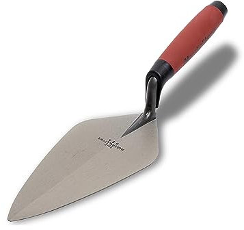 Marshalltown 33 9FG Maurerkelle, Putzkelle London Style mit ergonomischem Durasoft Griff, aus Carbonstahl, mit breiter Spitze und geradem Hals, Maße der Kelle: 229x108 mm
