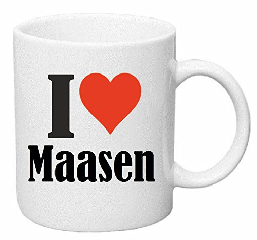 Reifen-Markt Kaffeetasse I Love Maasen Keramik Höhe 9,5cm ? 8cm in Weiß