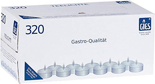 640 St. Gies - Premium - Teelichter, 6 Std. Brenndauer, Ø 38 mm, ideal für Gastronomie