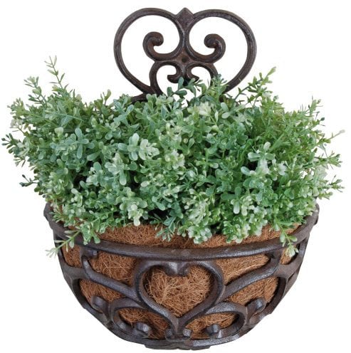 Esschert Design jardinière Murale Demi-Lune tapissée de Fibre de Coco env. 29 x 16 x 37 cm