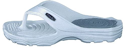 chung shi Unisex Zori Zehentrenner, Weiss/Grau, 36/37 EU (XS)