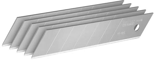 STANLEY 0-11-725 Lame (X5) - Taille : 25 Mm Gamme FATMAX Plus Résistant - Traitement Par Induction Et Thermique - Plus Tranchant, Robuste Et Résistant - Lames À 7 Éléments Sécables