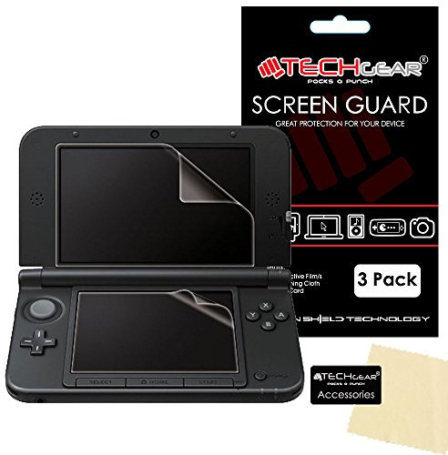 TECHGEAR [3 Pack] Screen Protectors for Nintendo 3DS XL & New 3DS XL - Clear Top & Bottom Compatible