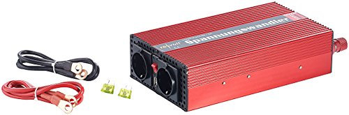 revolt Kfz Wechselrichter: 1.000W-Kfz-Spannungswandler auf 2X 230 V, USB, 2.000 W Spitzenlast (Spannungswandler 12V auf 230V, Wechselrichter Auto, Apple iPhone Ladekabel)