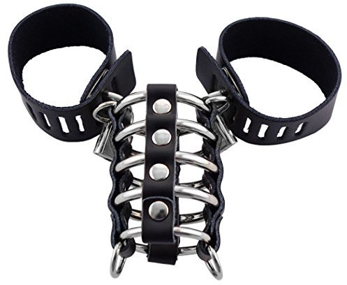 Penismanschette #5040 mit Hodenriemen und D-Ringen zur Anleinung