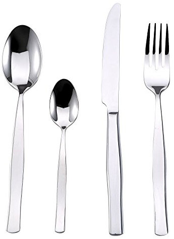 24-TLG Edelstahl Tafelbesteck-Set für 6 Personen Menubesteckset Menübesteck Besteck-Set (klassisches Design, glänzend + für 6 Gedecke)