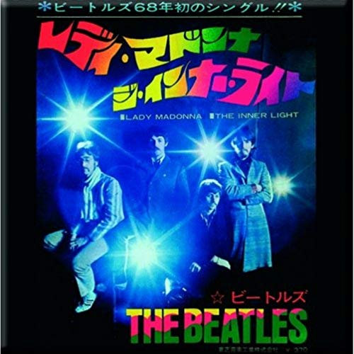 The Beatles Square Metal Fridge Magnet Lady Madonna/The Inner Light Official