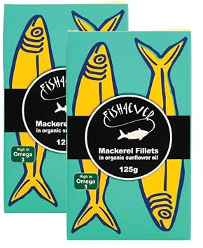 Sustainably sourced Mackerel fillets in Organic Sunflower Oil. 120g