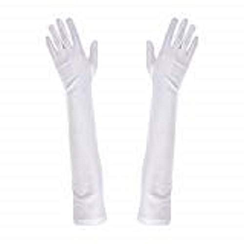Robelli Polyester Elbow Length Gloves - White