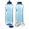 2 x 1L Trinkflasche Wasserflasche ausTritan (BPA frei) mit Push Pull und Sportdeckel (Flip Top)