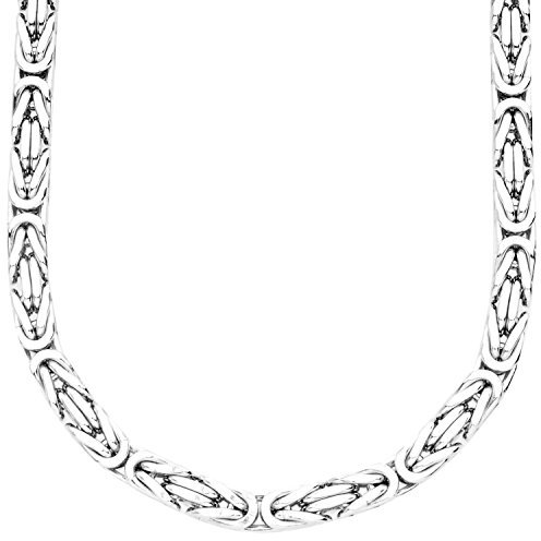 .iced-out. Sterling 925er Silber Königskette - BYZANTIN 6x6mm - 90cm