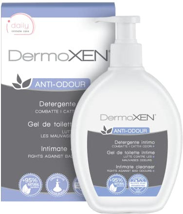 DERMOXEN Gel Nettoyant Intime Femme, Anti-Odeur contre Odeurs Intimes Désagréables. Savon Intime Aux Fibres Prébiotiques, Citron & Mélisse Recommandé pour Candidose, Incontinence et Règles. 200 ml