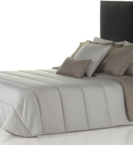 Belnou Tacto Seda Rayas 300Gr Edredón Nórdico Stripe, Microfibra, Piedra, 240x270x8 cm
