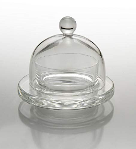 SWEET HOME Beurrier en Verre avec Soucoupe en Verre cod.5010389 cm diam.9 by Varotto & Co.