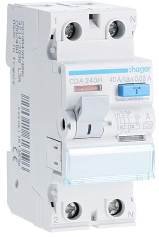 Hager CDA240H - INTERRUTORE DIFFERENZIALE Acc. 2P 30MA 40A A 2M