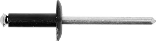 Restagraf - Rivets Épanouis Noirs pour Plaques d'Immatriculation - Diamètre 4,8 mm - Longueur 16 mm - Réf. 4720 - Sachet de 38