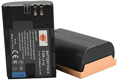 DSTE®(2 Pack Spare Battery Compatible with LP-E6 LP-E6N EOS 5D Mark II, 5D Mark III, 5D Mark IV, 5DS, 5DS R, 6D 7D 60D 60Da 70D 80D 90D, 7D markII, 7D markIII, XC10, XC15 Digital Camera