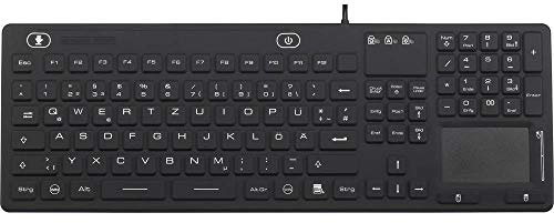 Renkforce iM-IKB110-BK Tastatur Schwarz Spritzwassergeschützt, Staubgeschützt, Touch-Oberfläche