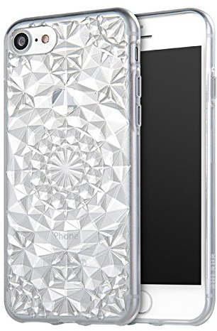 BubbleGum Cases iphone Case Luxury CRYSTAL DIAMOND Pattern TPU Soft Silicone Back Cover For All iphone Models (iPhone 5 5s SE, Clear) …