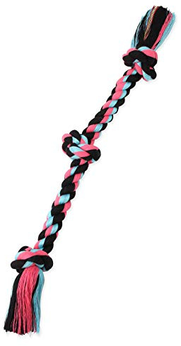 Mammoth Flossy Chews Rope Tug – Premium Cotton-Poly Tug Toy for Dogs – Interactive Rope Toy (Colors May Vary)
