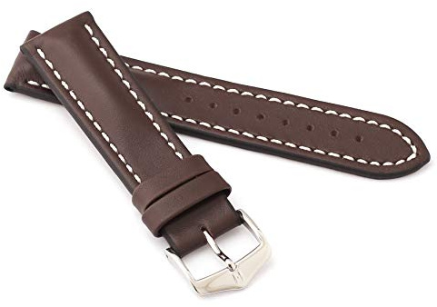 HIRSCH Herren Uhrenarmband Kalbsleder Modell Heavy Calf 18 mm Braun