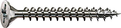 SPAX Universalschraube aus Edelstahl rostfrei A2, 4,5 x 45 mm, 200 Stück, Kreuzschlitz Z2, Senkkopf, Vollgewinde, 4CUT, 1087000450453