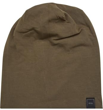 MSTRDS Unisex Strickmützen Jersey Beanie, Grün (Olive 1152,4566), One Size (Youth)