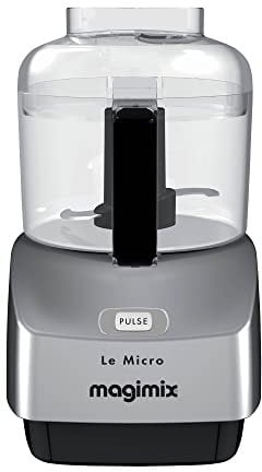 Magimix Le Micro Mini Chopper | Ultra Compact | Multifunctional | Satin | 18115, Silver