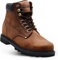 Arbeitsstiefel für Herren Soft Toe - 6 Lederstiefel für den Bau Gummisohle Arbeiten botas de trabajo para hombre, Tank Arbeitsstiefel, Dunkelbraun, 44 EU