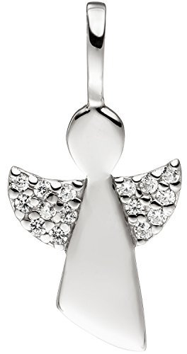 Jobo Damen-Anhänger Schutzengel aus 925 Sterling Silber mit Zirkonia