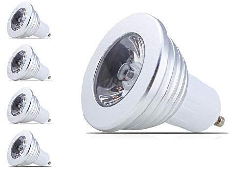 Mengjay® 4 Stück GU10 3 W RGB Farbwechsel Tasse, mit Fernbedienung, Multi Farbe Blinklicht Wasserdicht Licht glänzend