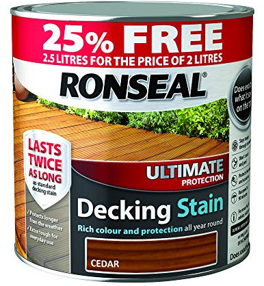 Ronseal DSCO2LAV Decking Stain Country Oak 2.0 Litre + 25%