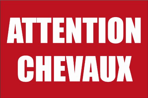 tsme Panneau PVC 300x200 mm Avertissement Chevaux Simple