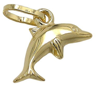 Anhänger 430090-12x7mm kleiner Delfin glänzend 9Kt Gold