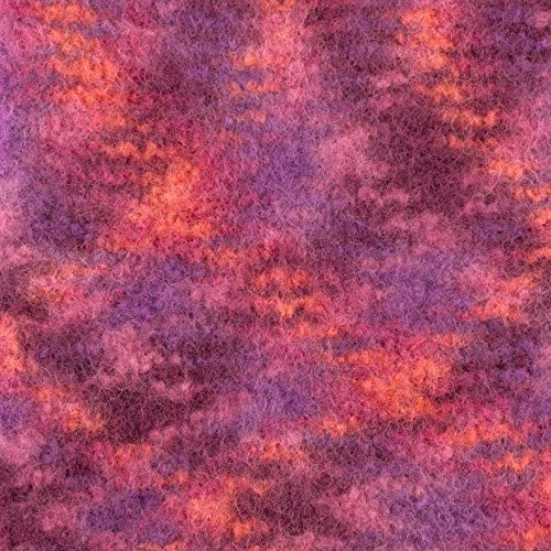 50 Gramm Filzwolle Wolle filzen + stricken uni und meliert - Farbe: lila-pink-orange-meliert