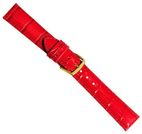 Herzog Uhrenarmband Kalbsleder Rot Alligatorprägung 20332G, Stegbreite:20mm
