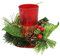 Land-Haus-Shop Weihnachtsteelichthalter Pinien Zapfen, Schnee, Weihnachts Teelicht Halter, rot (LHS)